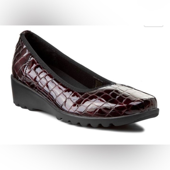 Josef Seibel AirPed Plus Patent Leather Croc Print Wedge Comfort  6-6.5 EU 37 - Picture 1 of 15